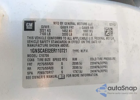 2014 Chevrolet Tahoe Ls from USA, damaged, VIN 1GNSCAE02ER110721